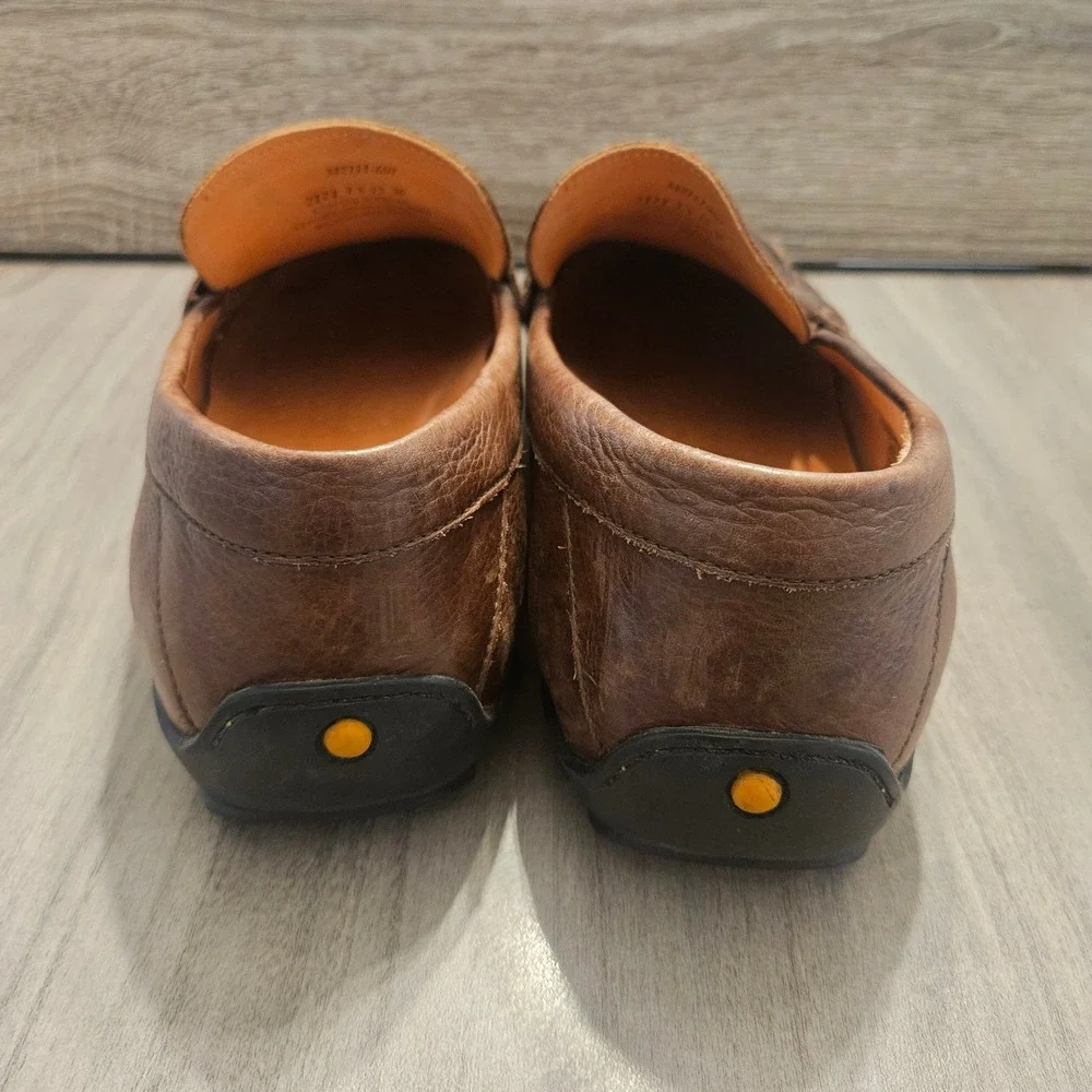 Samuel Hubbard Mens Penny Loafer Brown Leather M2111-601 Size 12 W‎ Wide Brazil